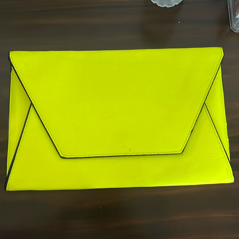 Zara Trafaluc chartreuse clutch